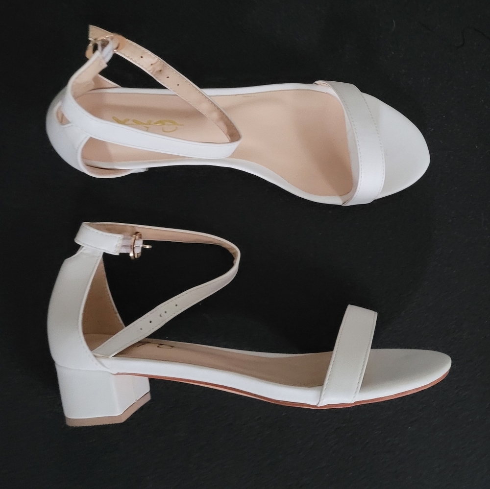 White Block Heels size 9